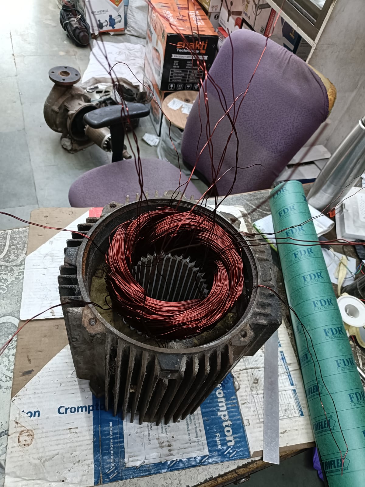Motor Rewinding — Copper Coil Work